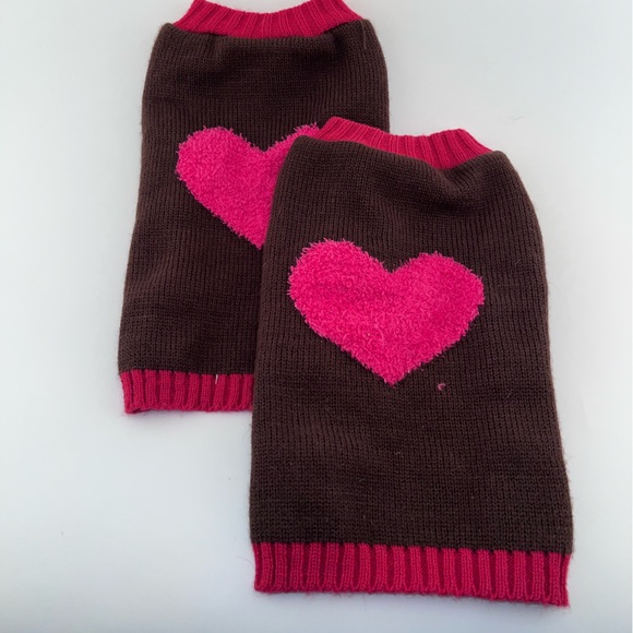 Top Paw Brown/Pink Dog Sweater with Heart Size Medium—Two Available - Picture 4 of 4